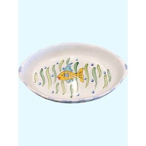 Vintage Hand Painted Nautical‎ Ceramic Oval Platter